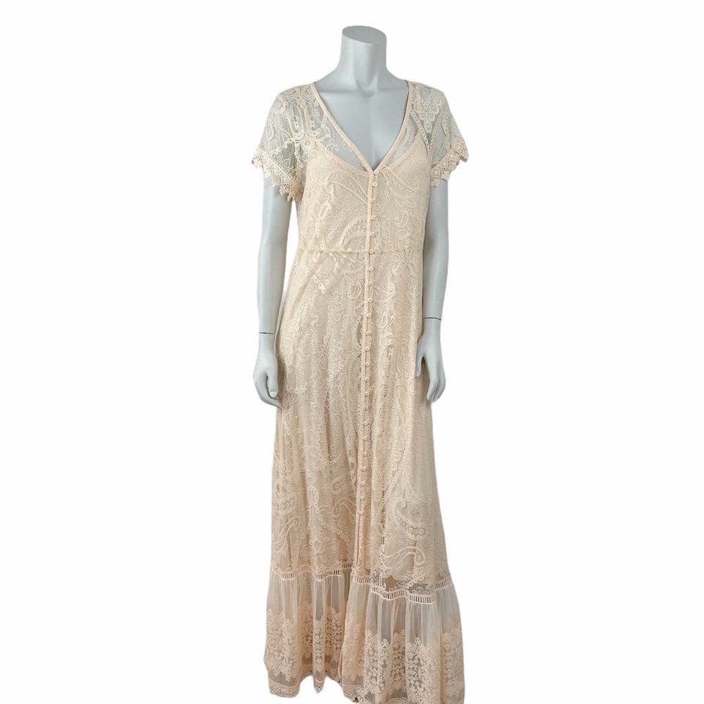 Torrid Light Pink Lace Maxi Dress